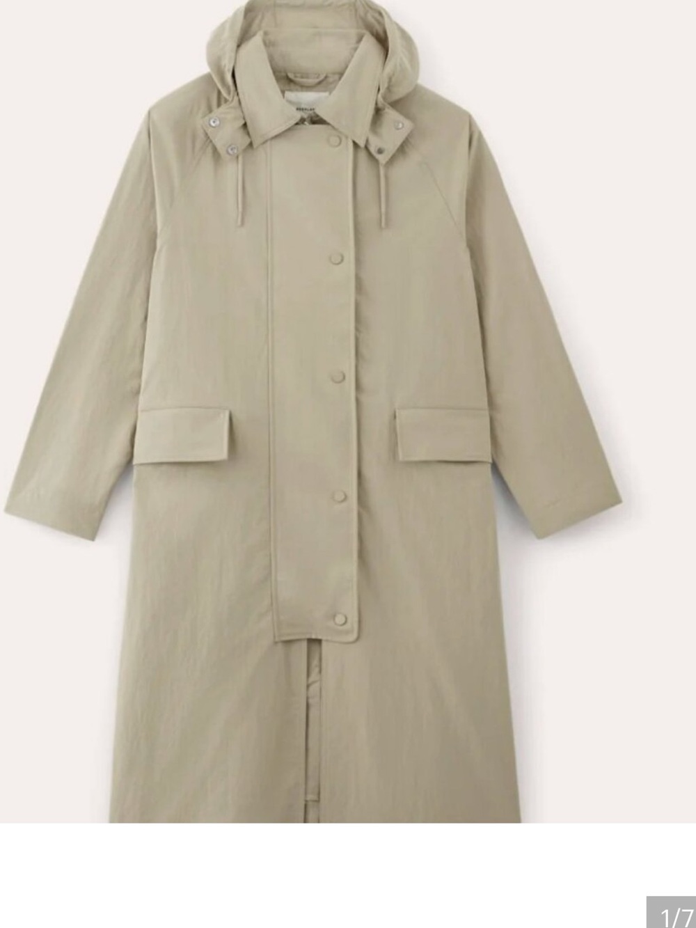 Everlane Light Beige Trench Coat oversized anorak